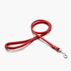Hand-made Real Leather Pet Puppy Dog Leash for Small Dogs and Cats Lightweight Slender Genuine Leather Dog Leash Brown Red Green