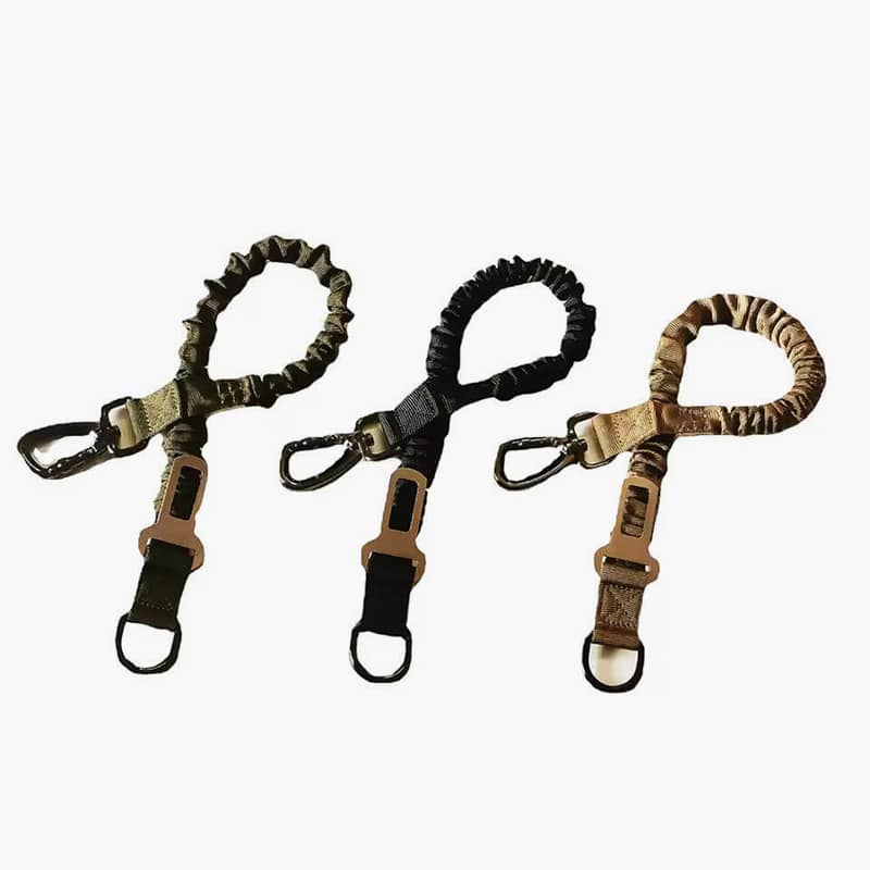 Dog Seat Belt 1-to-2 Extend Rope 54-90CM Elasticity Pet Safety Nylon Dog Leash with Car Seat Buckle Dog Accessories Olive Khaki