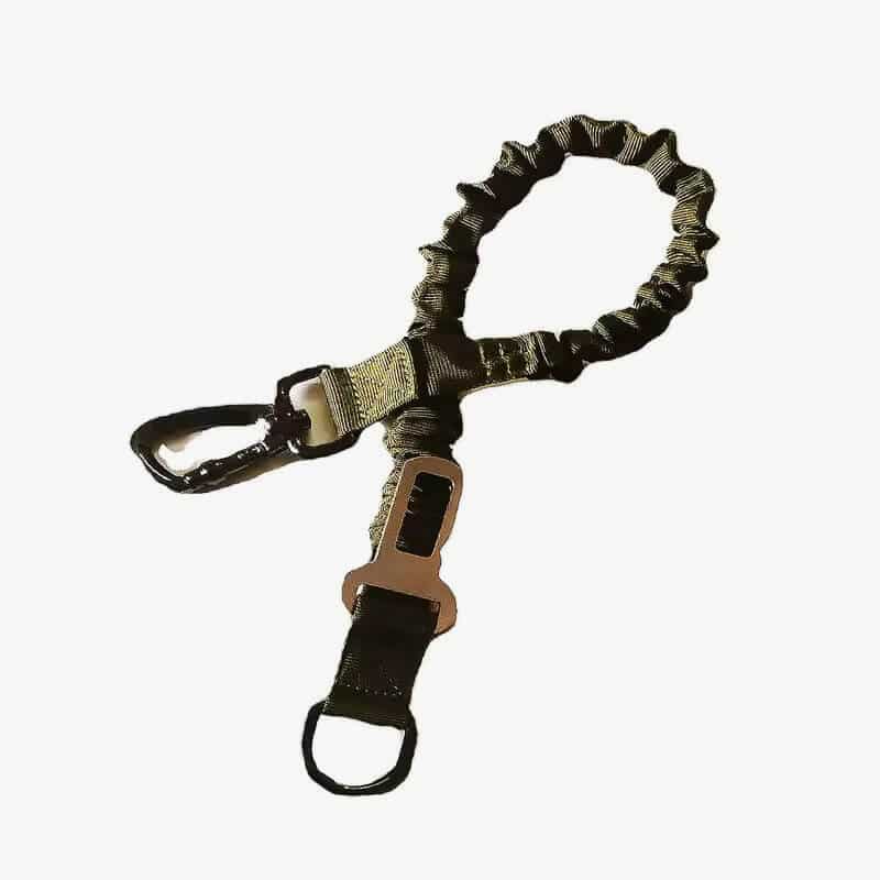 Dog Seat Belt 1-to-2 Extend Rope 54-90CM Elasticity Pet Safety Nylon Dog Leash with Car Seat Buckle Dog Accessories Olive Khaki