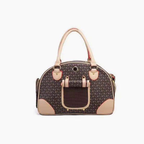 Pu Leather Small Cat Dog Carrier Bag Outdoor Travel Carry Tote Foldable Shopping Bag Portable Pet Dog Handbag